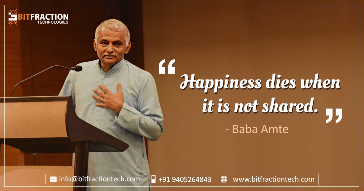BitfractionTech's tweet photo. #quoteoftheday #BabaAmte #BabaAmteJayanti #WednesdayWisdom #BitfractionTech https://t.co/gMX8lsYJRg