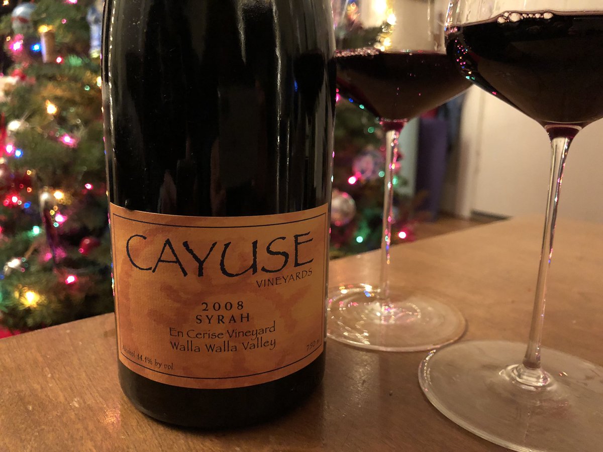 The Christmas of 2008 red wines continue! Cayuse 2008 En Cerise Syrah👌#WAwine