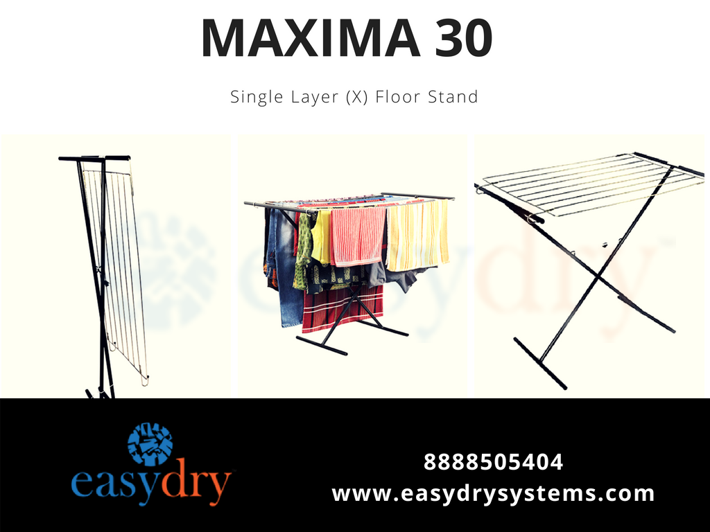EasyDrySystems's tweet image. #Maxima30 provide drying space of 30 feet. It is a space saver to accommodate all clothes of a nuclear family. Product weight is about 3.6 kg. Buy it now on easydrysystems.com/maxima-30-floo… or call us on 8888505404. 
#ClothesDryingSystem #EasyDrySystem #SingleLayerFloorStand #SpaceSaver