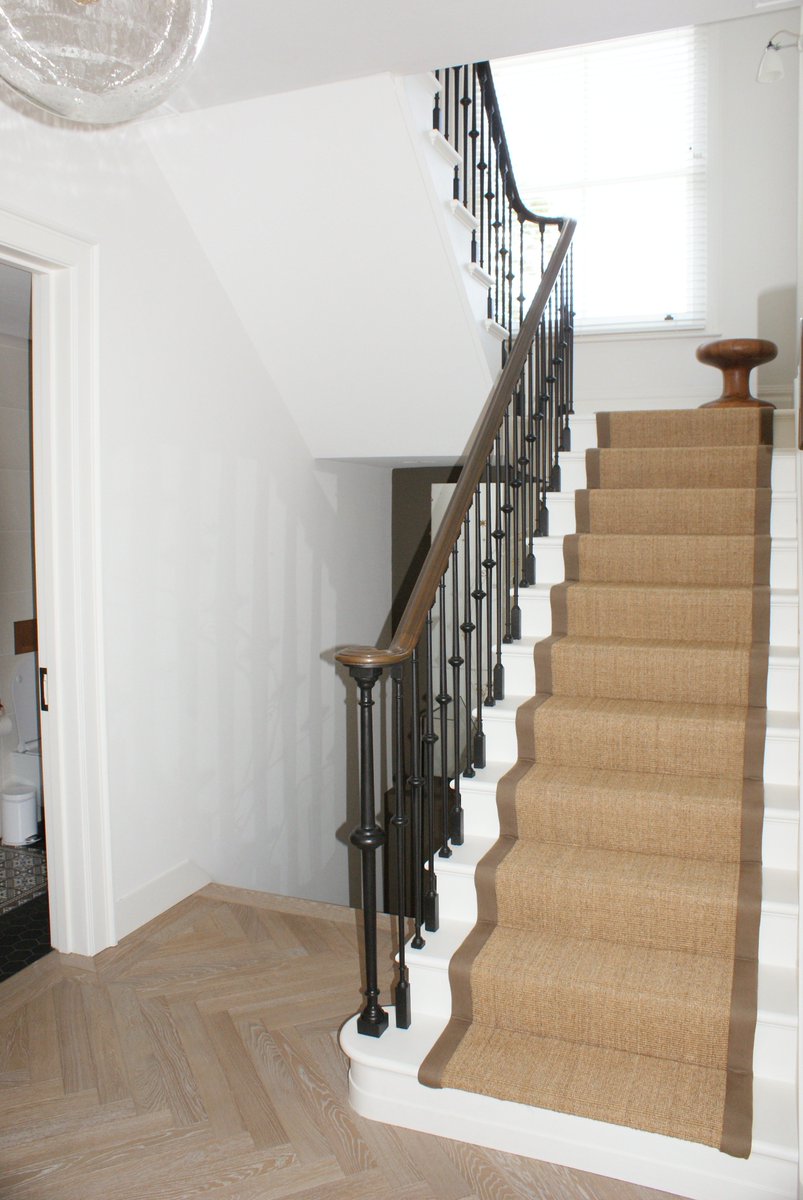ForgingMatters's tweet image. Fluted spindles with a bronze handrail.