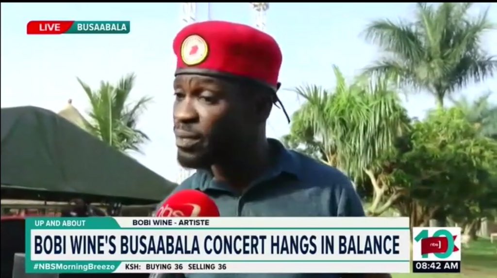 nbstv's tweet photo. .@HEBobiwine: It’s shameful if the police spokesperson doesn’t know that more than 40 policemen and soldiers were deployed here last night to stop the concert, this shows the state of our police. 

#NBSMorningBreeze #NBSUpdates https://t.co/2adJTryU0N