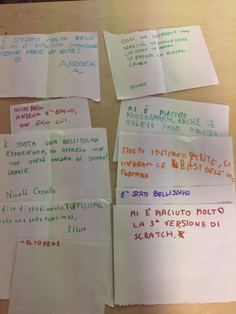 coderdojopd's tweet image. ecco il #feedback dei nostri amici partecipanti
#CoderDojoPD #TalentLAB