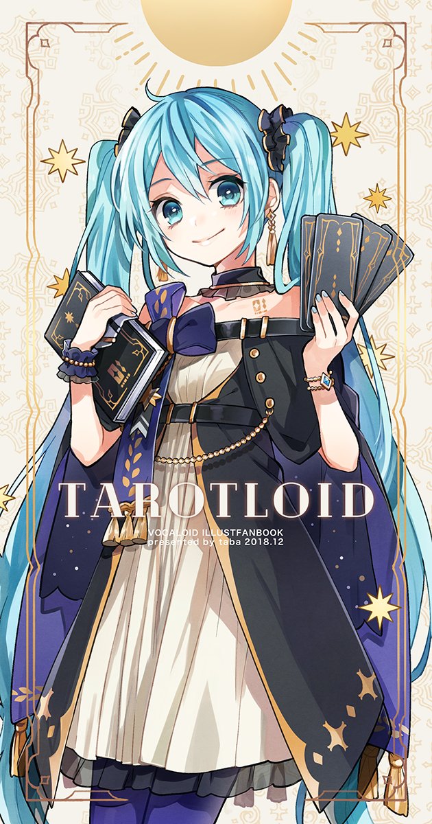 hatsune miku 1girl solo tarot long hair dress twintails smile  illustration images