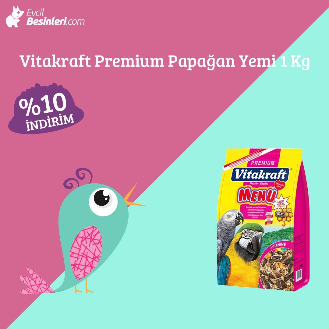 Kuşlarınızın canı çekecek yemler Evcil Besinleri'nde. Vitakraft Premium Papağan Yemi %10 indirimiyle Evcil Besinleri'nde.
Detaylı bilgi için: evcilbesinleri.com
#evcilbesinleri #evcilhayvanlar #kuşyemleri #kuş #kuşoyuncakları #bird #indirim #kampanya