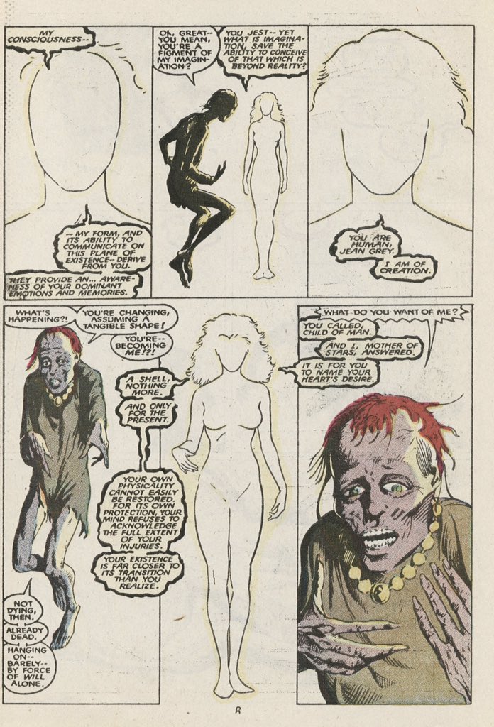 phoenixsource's tweet image. "To save the X-Men, I'd dance with the devil himself!"
"All things are possible, child. And you may yet dance with the devil without, and the far more terrible one within!"
—Jean Grey and the Phoenix Force in Classic X-Men #8