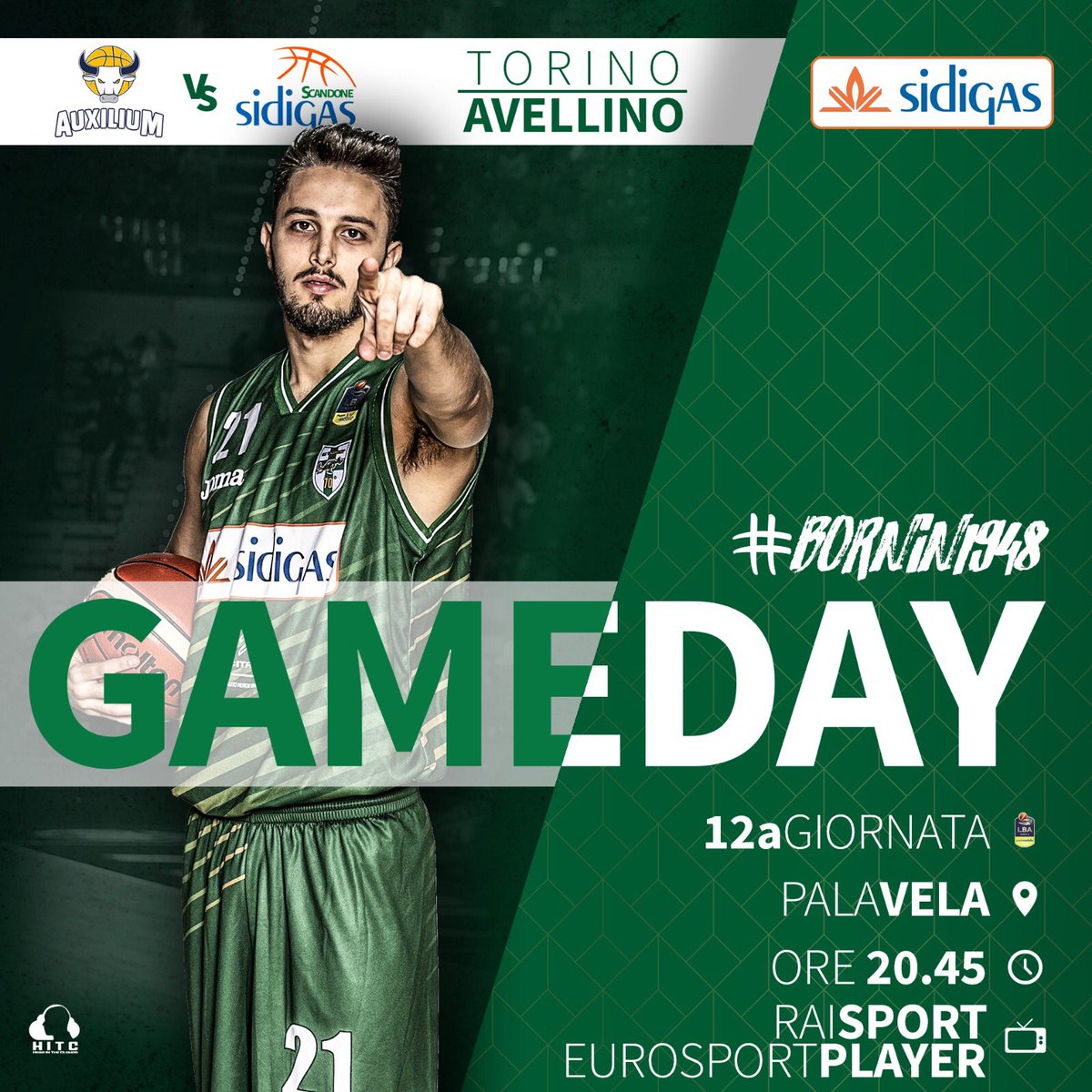 🏀 GAME DAY‼️⠀⠀⠀⠀⠀⠀⠀⠀⠀
🇮🇹 <a href="/LegaBasketA/">Lega Basket Serie A</a>

🆚 <a href="/FiatTorinoAux/">Fiat Torino Auxilium</a> ⠀⠀⠀⠀⠀⠀⠀⠀⠀
📍 Pala Vela⠀⠀⠀⠀⠀⠀⠀⠀⠀
⏰ 20.45⠀⠀⠀⠀⠀⠀⠀⠀⠀
🖥 <a href="/Eurosport_IT/">Eurosport IT</a> Player⠀⠀⠀⠀⠀⠀⠀⠀⠀
📺 <a href="/RaiSport/">RaiSport</a> ⠀⠀⠀⠀⠀⠀⠀⠀⠀
🐺 #BornIn1948⠀⠀⠀⠀⠀⠀⠀⠀⠀
#TuttoUnAltroSport