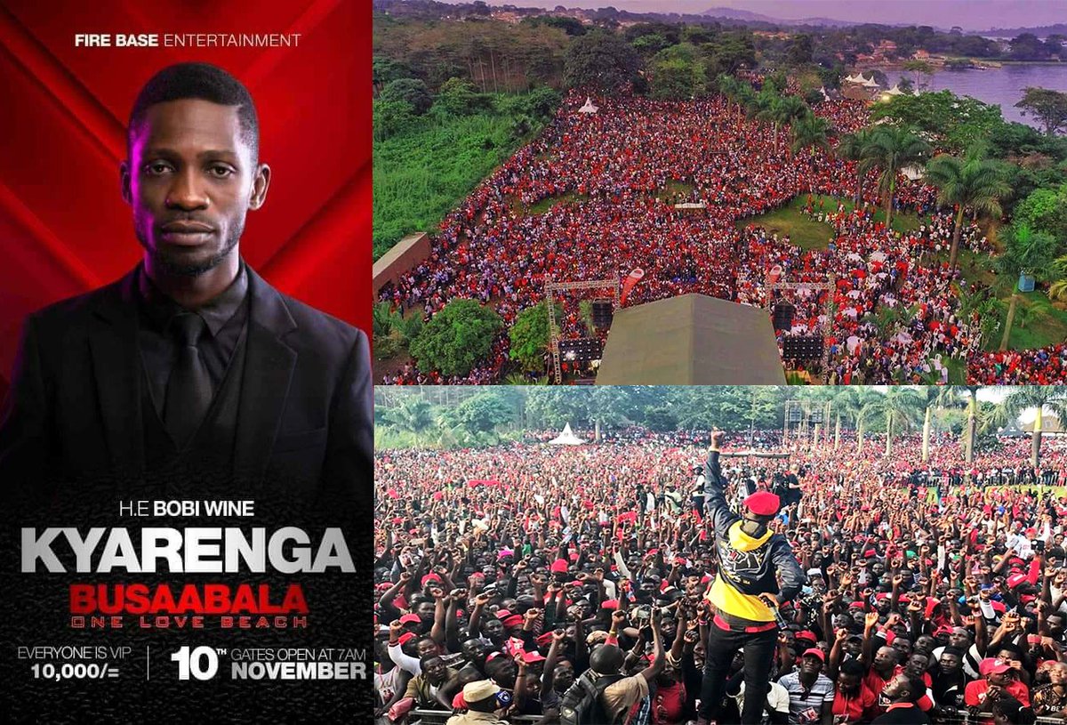 cobbo3's tweet photo. Seems @HEBobiWine doesn’t understand the “treason” he committed with his Nov. 10 Kyarenga Concert &amp; and why his Boxing Day show is being blocked. He got easily the largest PAYING crowd in Ugandan history &amp; @KagutaMuseveni might never get such numbers even if he paid them. Shaah! https://t.co/nMHOPdp62G