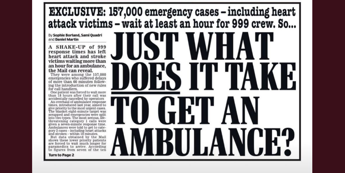 I'll tell you what it takes, today's Daily Mail: 1. Above all, proper funding 2. Proper respect & pay for staff whose goodwill is endlessly taken advantage of 3. Government focus - not the toxic distraction of Brexit 4. Newspapers that don't routinely attack & sneer at the NHS