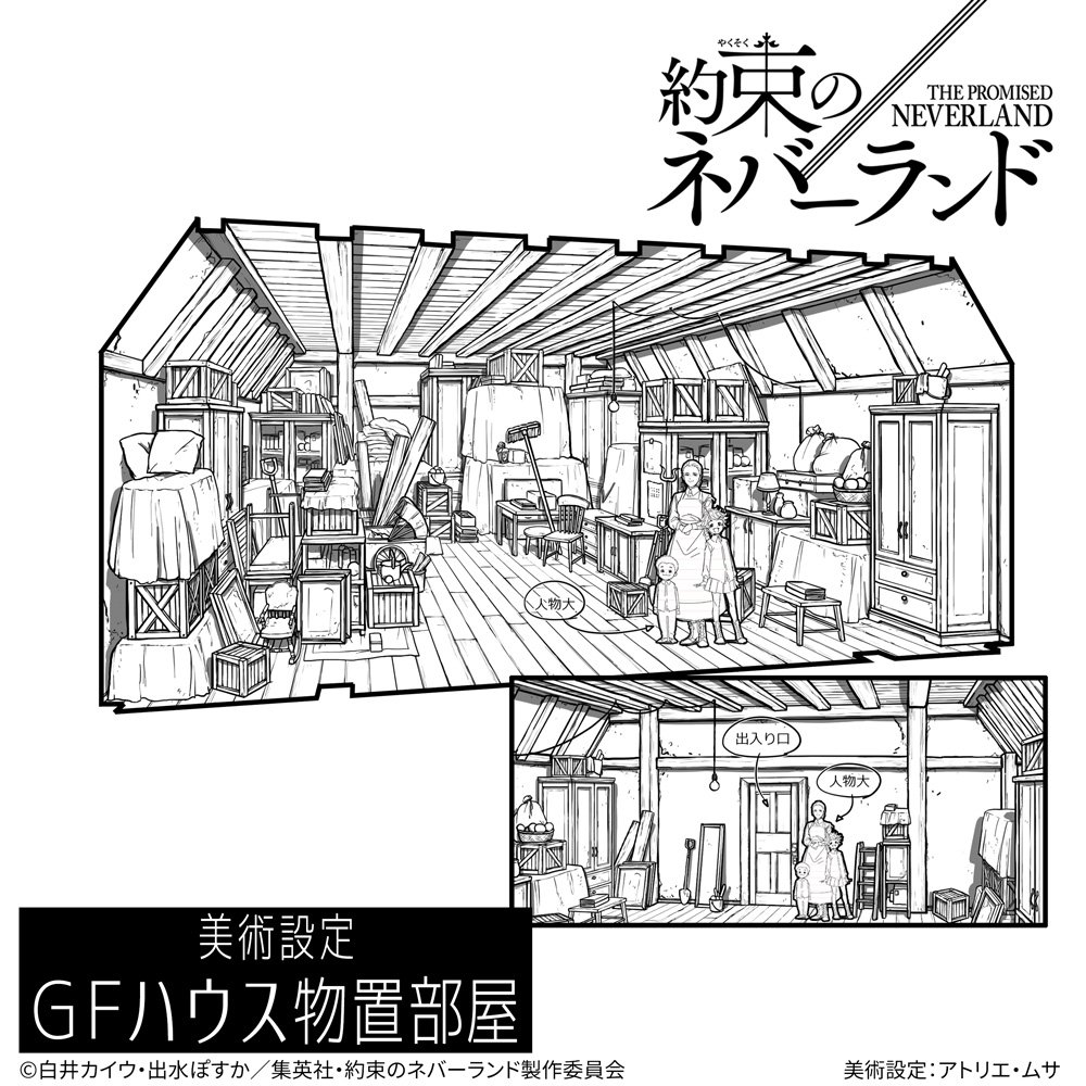 約束のネバーランド 公式 בטוויטר 毎日更新 アニメ 約ネバ 制作レポ 本日は美術設定 Gfハウス物置部屋 をご紹介 これまでのレポートはこちら T Co Vboqk9acve 公式サイト T Co Fbci27dudl 約束の ネバーランド ノイタミナ