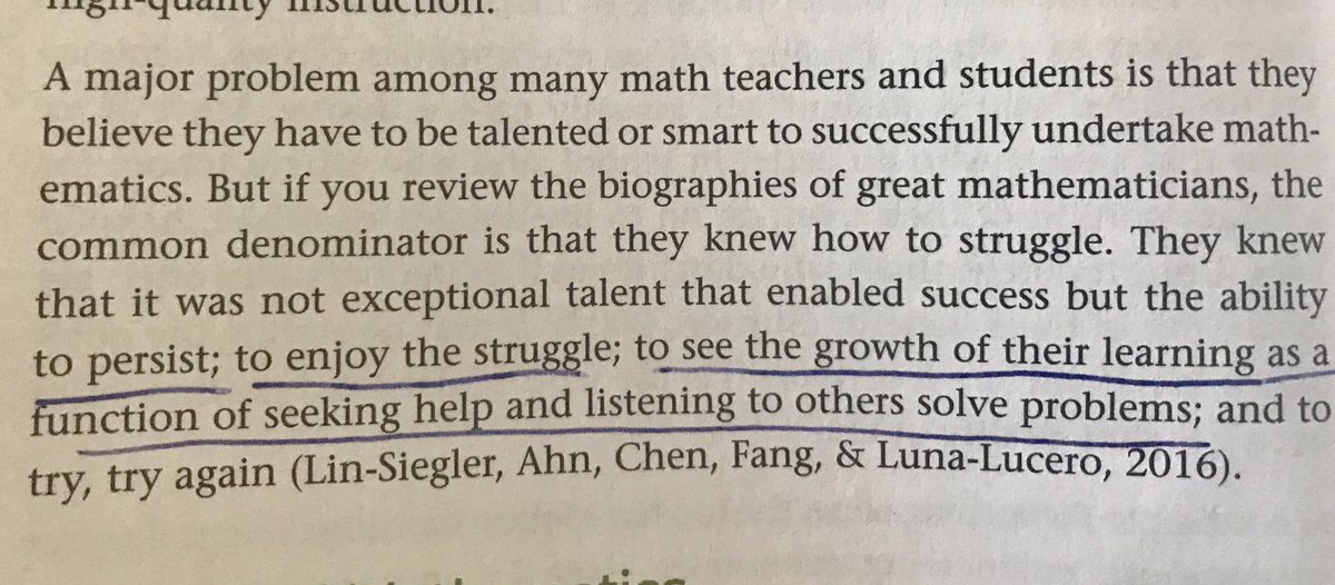 ajfulfer's tweet image. Yes!! “It was not exceptional talent that enabled success (in math) but the ability to persist, to enjoy the struggle...and to try try again.” #visiblelearningformathematics
