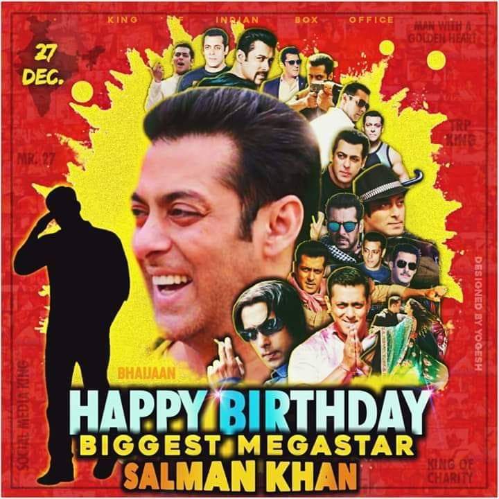 Happy Birthday World\s Biggest Megastar and Sultan of Bollywood our SALMAN KHAN SIR 