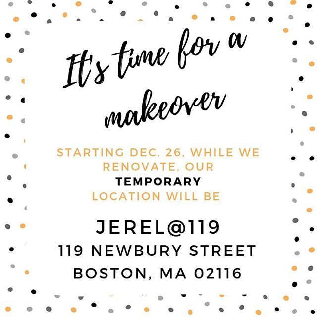 IMPORTANT MESSAGE REGARDING YOUR GRETTACOLE APPOINTMENT: Our Grettacole Copley location is getting a makeover!!! During construction, our temporary location will be at @jerelat119 on Newbury Street. Please call our same phone number (617-266-6166) for ap… bit.ly/2QTFRPy