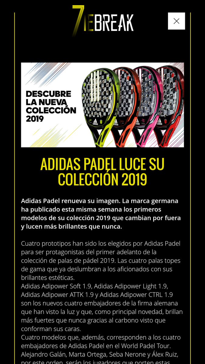 TopPadel's tweet photo. La colección 2019 de @adidas_padel ya está disponible. Conócela en el número 44 de @TopPadel Descarga la revista gratuitamente en iOS, Android y PC/Mac https://t.co/6Oijw2VNz6
