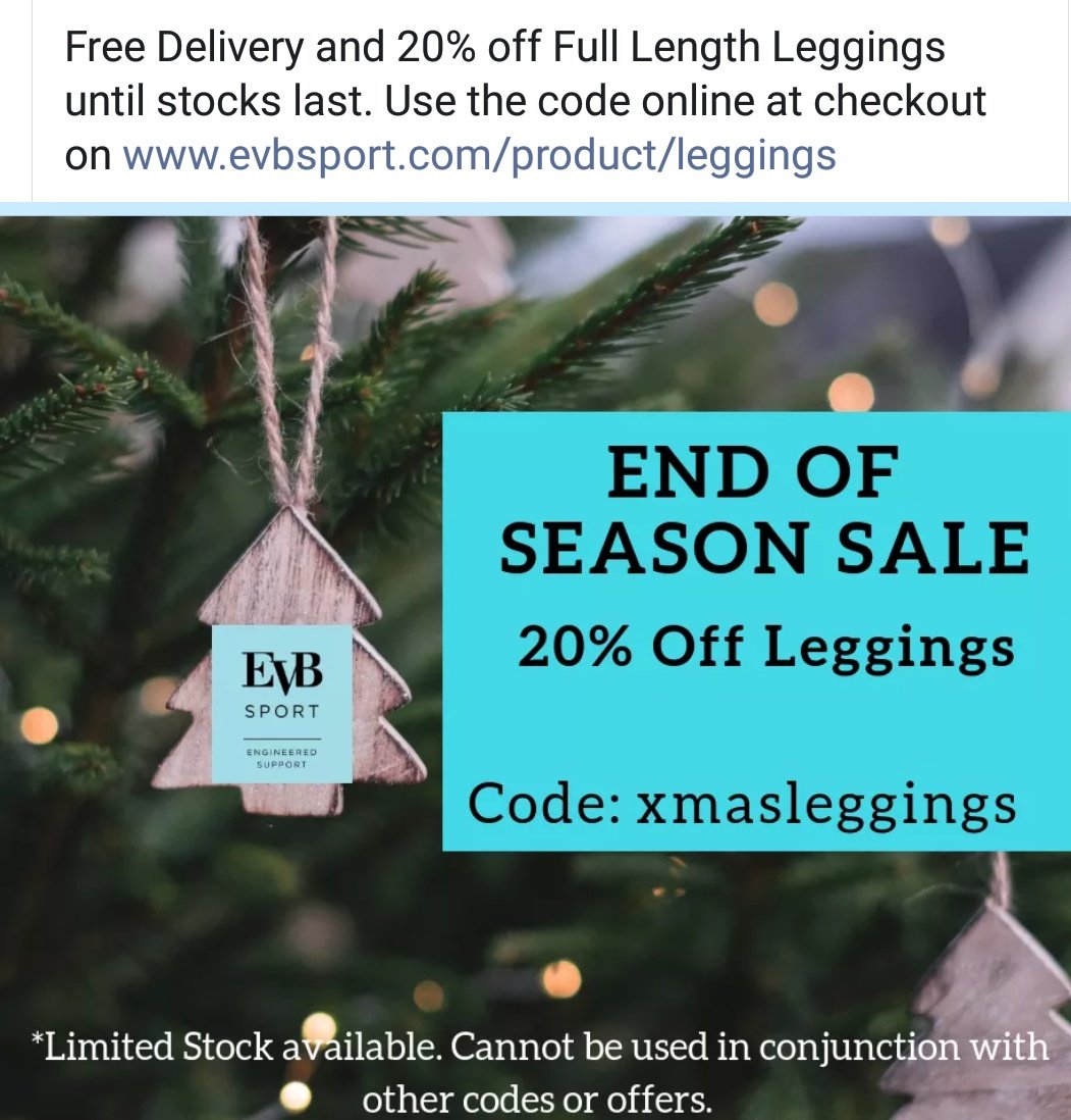 evbsport's tweet image. End of season sale. 20% off Engineered Support Full Length Leggings. Https//evbsport.com/product/leggings :code :xmasleggings #christmas #BoxingDaysale #coresupport