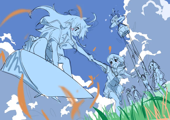 こんな案もありました。1年半近くぶりにフリフラの絵描きました。丁度真夏の作業でしたので夏っぽい感じにしましたけど、冬になりました。
#フリフラ_アニメ 