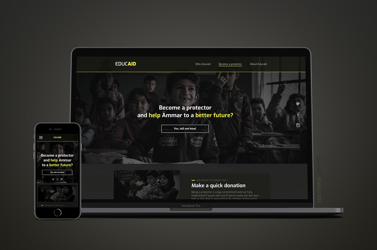 aistalling's tweet image. Third shot @Daily_UI #DailyUI 003 #dailyui003 - Objective is to make a landing page with a clear call-to-action. In this case, I want the visitor to read about and enroll as a protector and make monthly donations. If the visitor is not ready to commit, make a "quick donation".