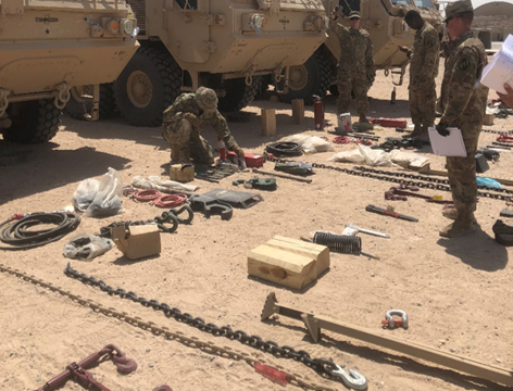 155ABCT's tweet photo. PHOTO CONTEST!

Soldiers with @2_137th conduct a BII layout for a turn-in inspection at Camp Buehring, Kuwait. (Photo by Spc. Brittani Larson) 
  
Like or retweet to vote for your favorite pic in our photo contest! https://t.co/sM0hLAXsRE
