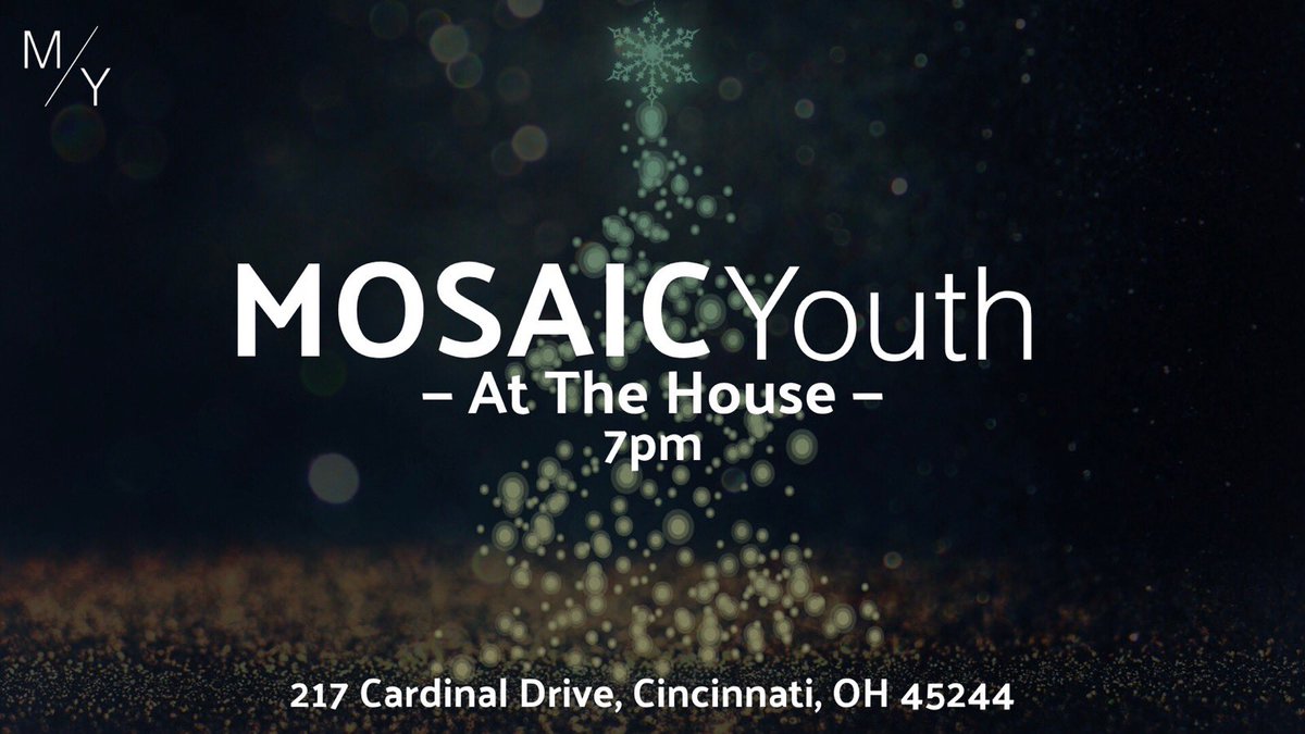 MosaicSM's tweet photo. We will be meeting at Sammy and Victoria’s house this evening at 7pm instead of at Mosaic Church. If you plan to join us then please bring a snack to share.

The address is:
217 Cardinal Drive, 
Cincinnati, OH 45244 https://t.co/mc85sGgSEZ