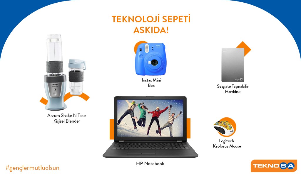 Teknosa desteğiyle tüm ihtiyaçlarını karşılayacak Teknoloji Sepeti askıda! 5 farklı üründen oluşan hediyeyi kazanmak için RT'le ve @teknosa'yı takip et! Detaylar: bit.ly/2T6ReQG #yüzde39mutsuz