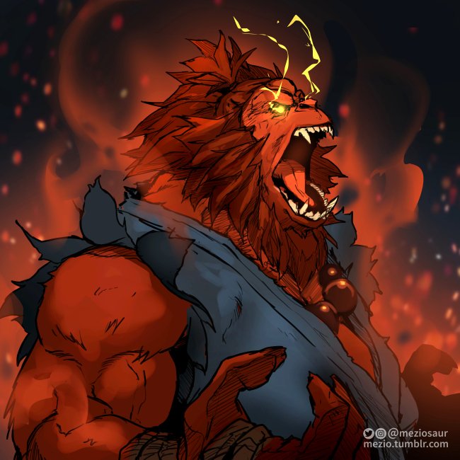 meziosaur's tweet photo. @PlayOverwatch  x @StreetFighter crossover, my FAVORITE one to draw. Primal Rage Winston as Akuma!!

#Overwatch #OverwatchFanArt #Akuma #Fighterwatch https://t.co/400G3WsiDx