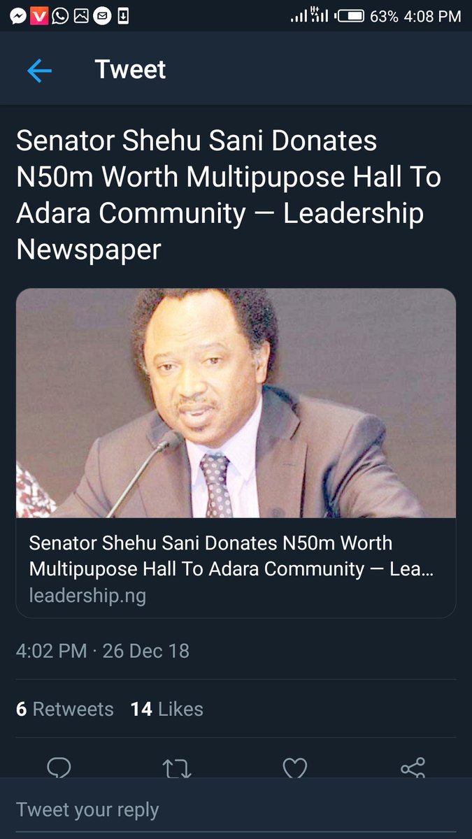 Senator <a href="/ShehuSani/">Senator Shehu Sani</a> Donates N50m Worth Multipupose Hall To Adara Community