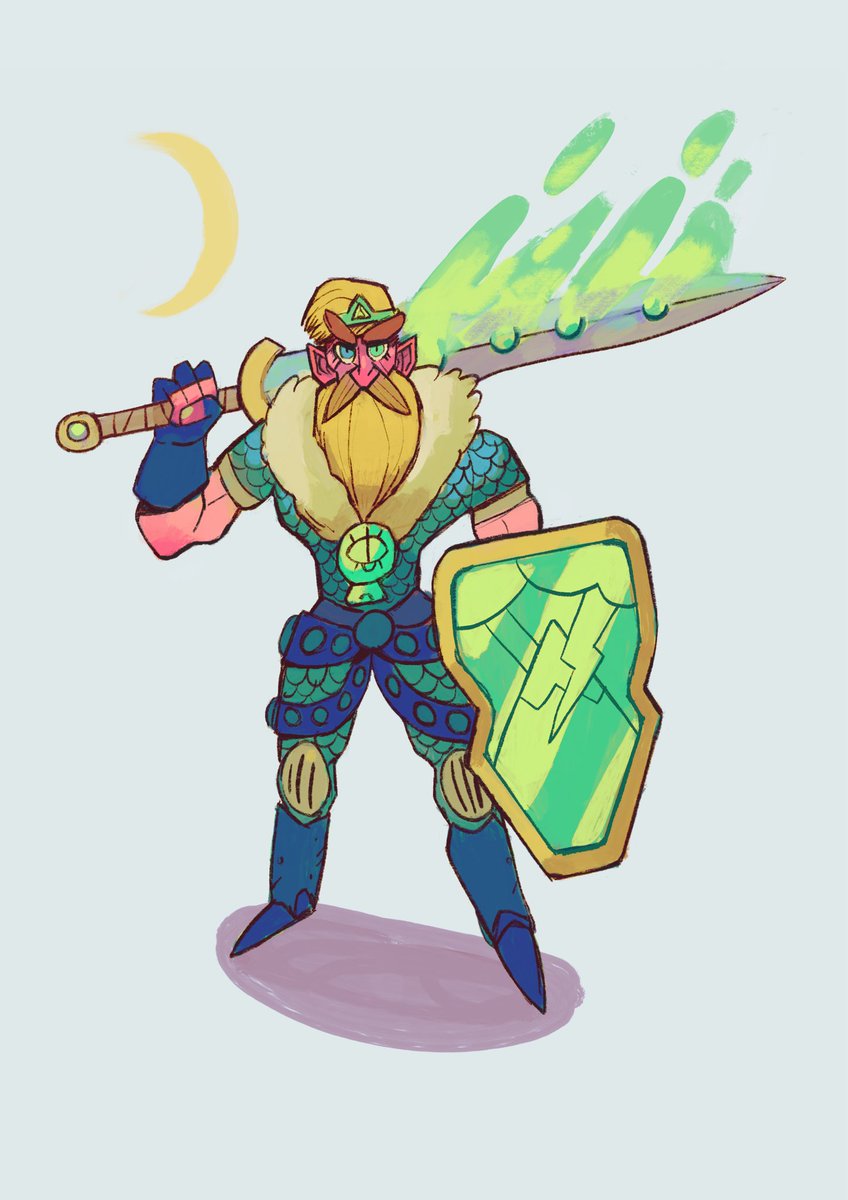 Arted up <a href="/Kir0n/">Kiron Mair</a>’s D&amp;D character, Alexander Borealis, a half elf paladin 🗡✨