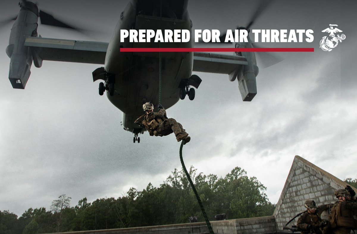 MassMarines's tweet photo. Prepared to fight and win in any environment, Marines understand every aspect of their equipment. In exercises like fast-rope training, their knowledge of insertion methods is essential in staying prepared to overcome every obstacle and 
#PreparedtoWin. https://t.co/gf7Nmzah03