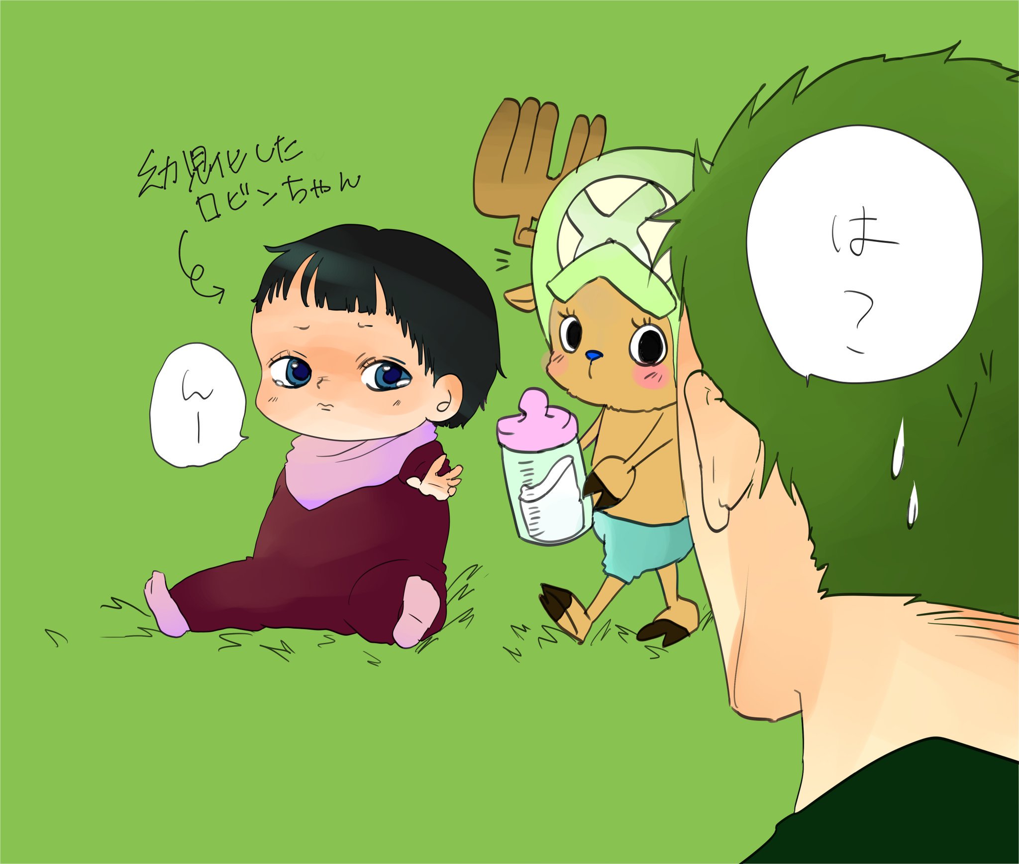 O Xrhsths ピリィ イラスト投稿低浮上中 Sto Twitter ロビンちゃんが幼児化した件 ワンピース ゾロビン