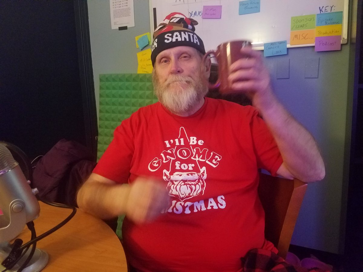 HTMEverything's tweet photo. After a long night of being a one-man Amazon, Santa (Dwayne) stopped by our office to talk about how he does it on #simplycomplex #podcast #christmas check out our #blog and #listennow https://t.co/mzu19SitqJ https://t.co/TPb4PMuiWD