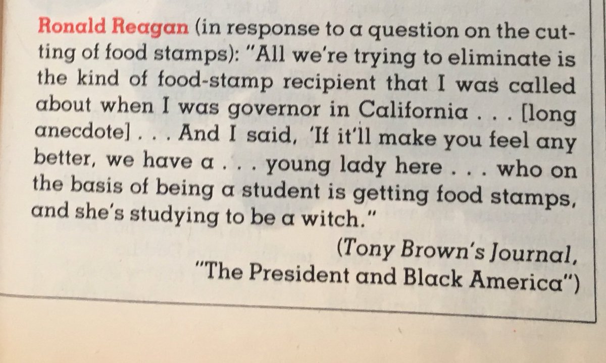 73. This stable genius president said the biggest problem we have in 1982 was witches on food stamps. (h/t  @Remember_Sarah )