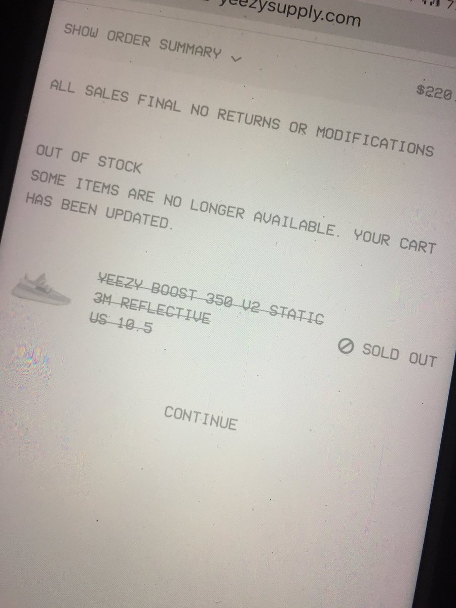 fuzzmaster85's tweet image. After fighting to get them in cart, and waiting almost 30 min “in line”, and filling out my info.........🤦🏻‍♂️ #yeezy #yeezysupply #fail #joke #saltyaf #boost