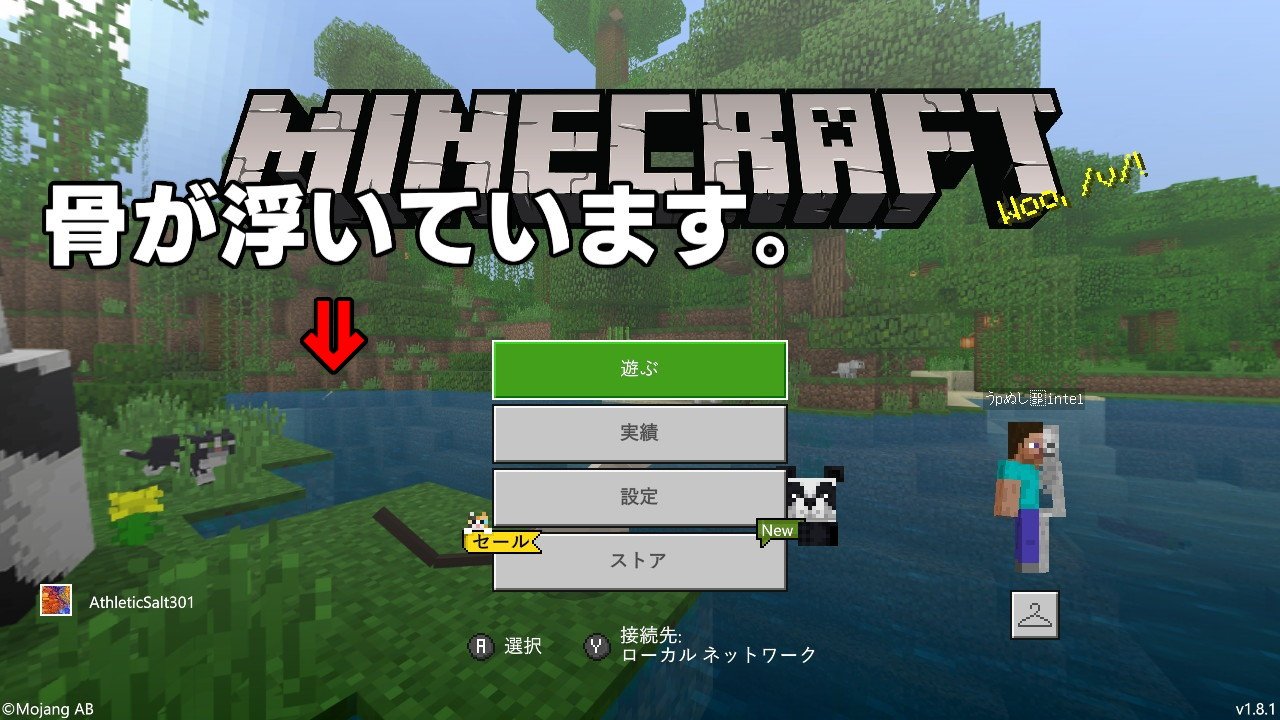 Twitter 上的 エンター Enter チャンネル 何の変哲もないマイクラの新しいホーム画面 ですがよく見ると骨が水面に浮いているんです Minecraft マイクラ マインクラフト Nintendoswitch T Co 4vnvlrs10o Twitter
