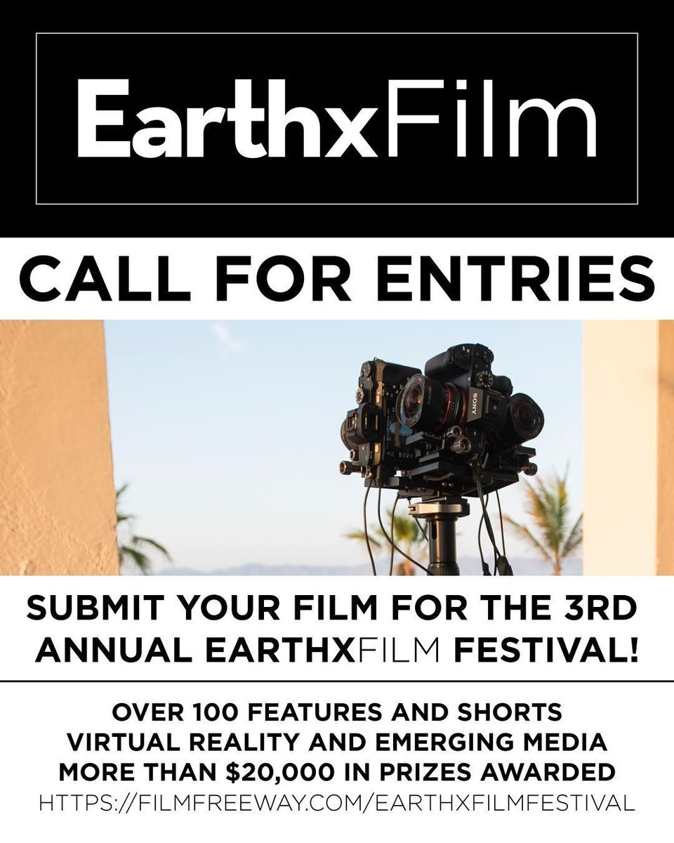 EarthxFilm's tweet photo. Our next deadline for submissions for our April #EarthxFilm festival 2019 is January 4th! Submit your environmental and/or social film today! Visit https://t.co/zcQRnF9IFB for more information. #filmfestival #earthx https://t.co/lIPmLUx34Z