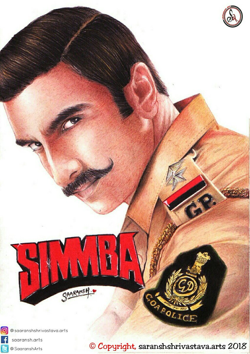 SaaranshArts's tweet photo. Finally completed 😍🙌
Please tag @RanveerOfficial 😍🙌
@RanveerOfficial #RanveerSingh @SimmbaTheFilm #Simmba #AskSimmba #ranveerdeepika @karanjohar #SimmbaIn3Days #SIMMBA review @Simmbamovie @RanveerSingh_FC @RanveerSinghtbt @ranveercafe69 https://t.co/Fjd0megvz0