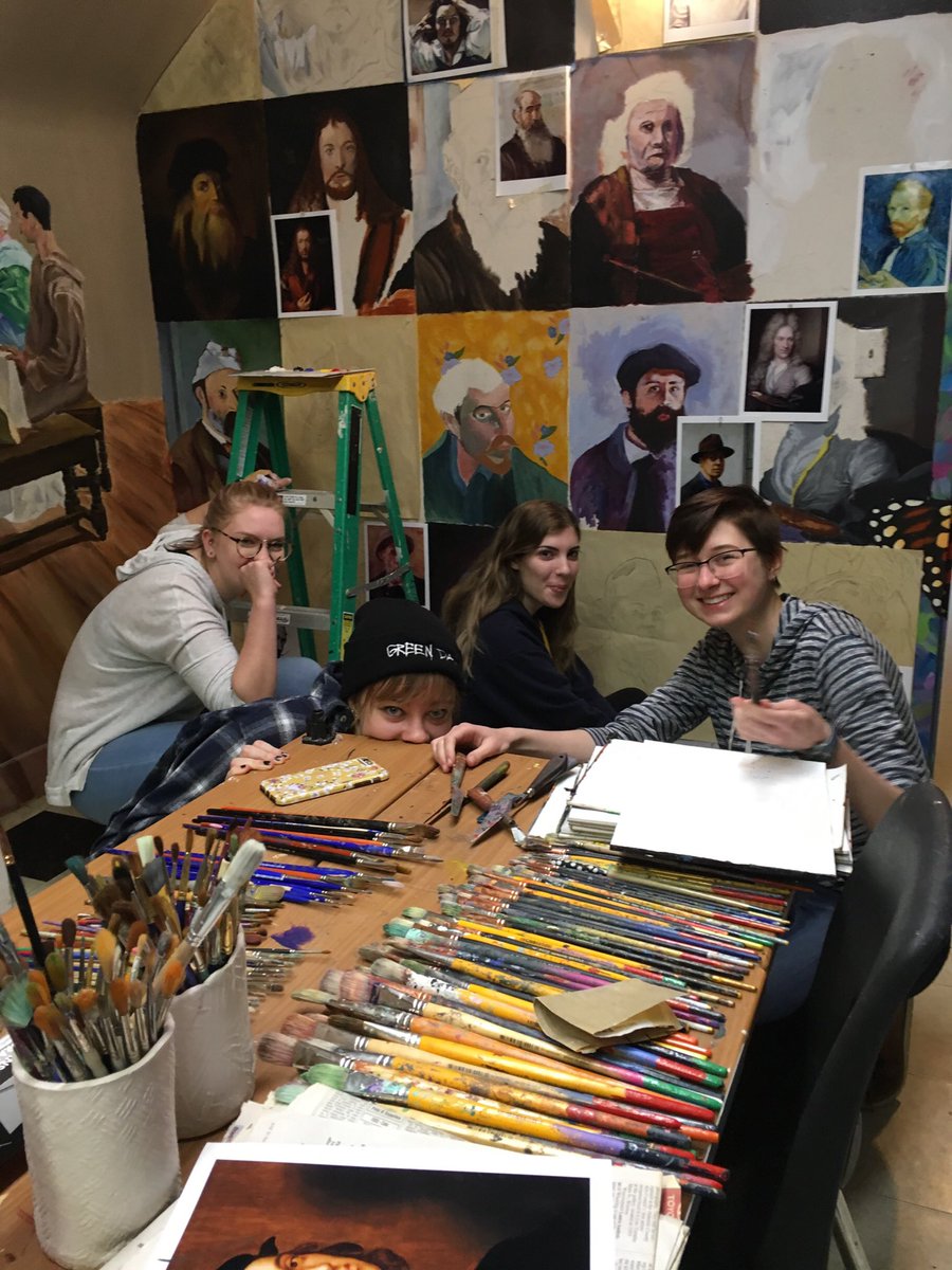 Linsly School (@linslyschool) on Twitter photo Advanced Art <a href="/LinslyAlumni/">Linsly Alumni</a>; Maria Holubeck, Emma Fletcher, Katie Holt and Katie Neumann came in last week on their college break to paint on the mural wall they started in the Art Center. Holt and Holubeck are majoring in illustration at Edinboro University 🎨 Advanced Art <a href="/LinslyAlumni/">Linsly Alumni</a>; Maria Holubeck, Emma Fletcher, Katie Holt and Katie Neumann came in last week on their college break to paint on the mural wall they started in the Art Center. Holt and Holubeck are majoring in illustration at Edinboro University 🎨