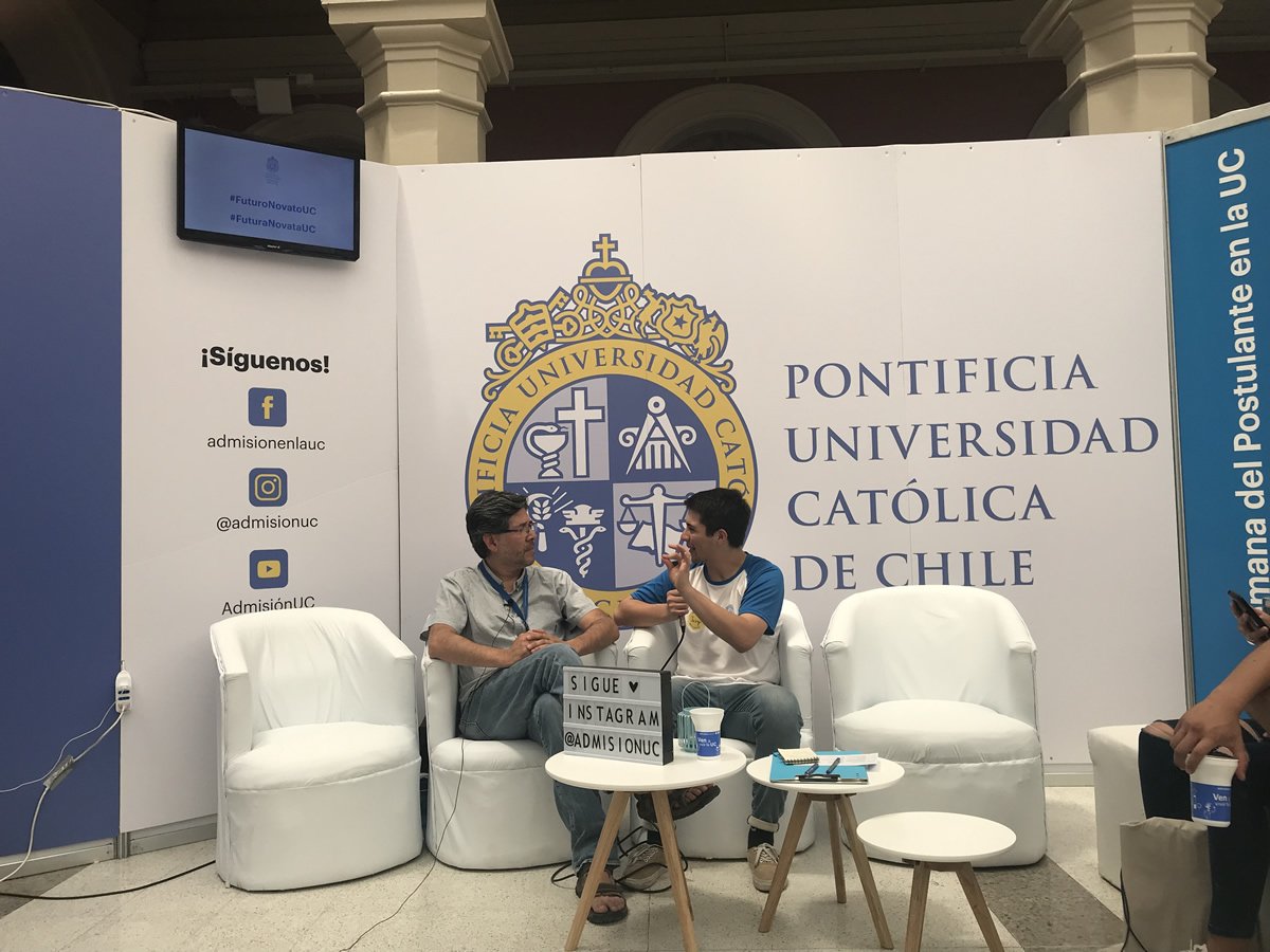 AgronomiaUC's tweet photo. Semana del Postulante UC. ¡Encuentra nuestro stand y obtén toda la información que necesites en el Centro de Extensión ! Puedes ver el conversatorio con el Director de Pregrado  sobre la empleabilidad de las carreras de #Agronomía e #IngenieriaForestal https://t.co/yn3NlDiKhI https://t.co/VWN25RciNA