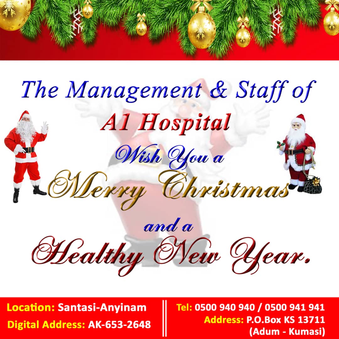 A1Hospital's tweet photo. Merry Christmas 
@A1Hospital 
@GAH_Clubs 
@Joy997FM 
@GHS_HealthPromo 
@Citi973 https://t.co/spX9vbj7Yb