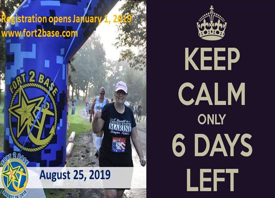 We can hardly hold our excitement - 6 days until registration for the 2019 <a href="/FORT2BASE/">Fort 2 Base</a> registration opens! fort2base.com
