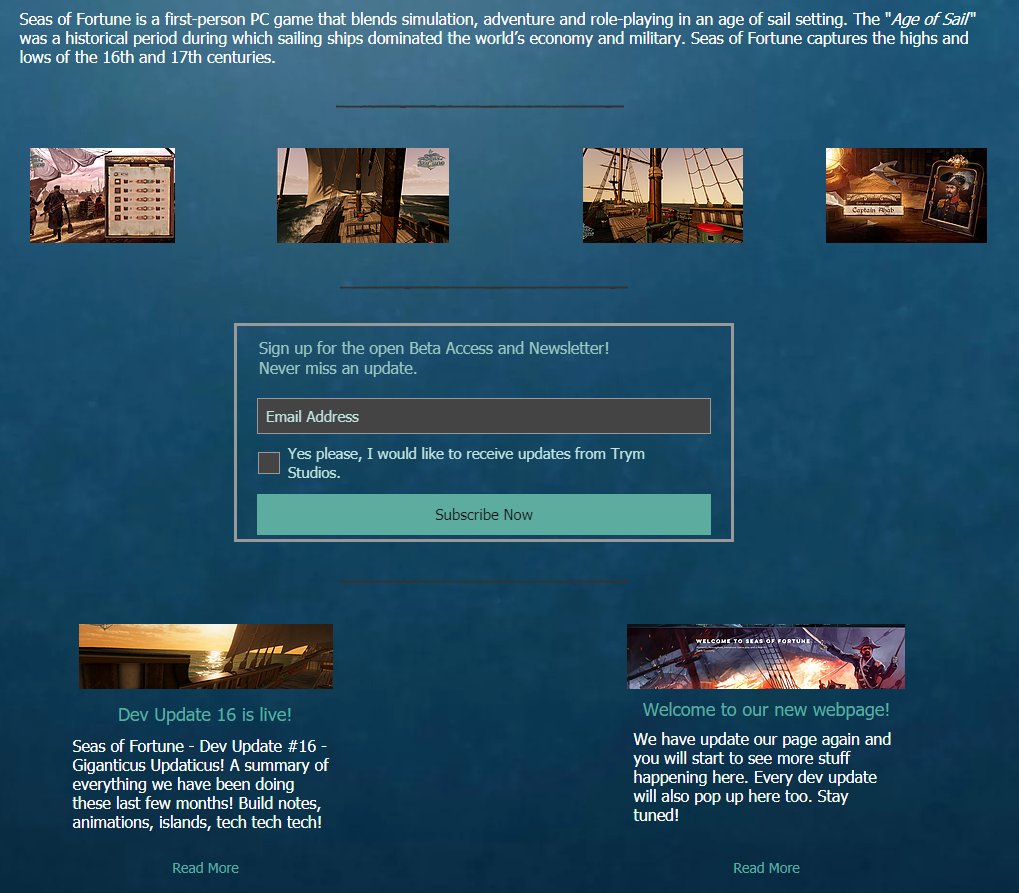 seasoffortune's tweet image. You can now sign up for the open beta and newsletter directly on our page seasoffortune.com Next important update is coming in February. :)

#indiedev #gamedev #indiegame #indiegamedev #unity3d #seasoffortunegame