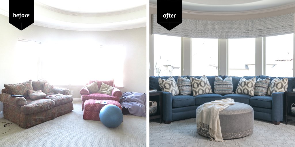 Room of the Week: This transitional game room space is perfect for both adults and children. Our decorator used performance fabrics which will stand the test of time. The blue and gray color palette gives the room a cool, relaxing...bit.ly/2Lz3NSk