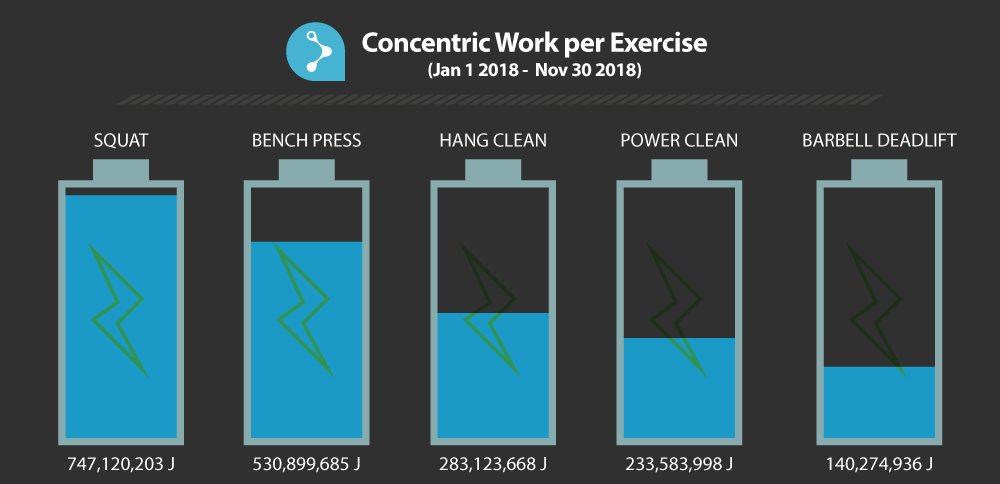 Elite_Form's tweet photo. Fun graphic: Top 5 exercises for concentric Work tracked on #PowerTrackers in 2018. #CompetitionAmplified https://t.co/NB2gZcjLvA