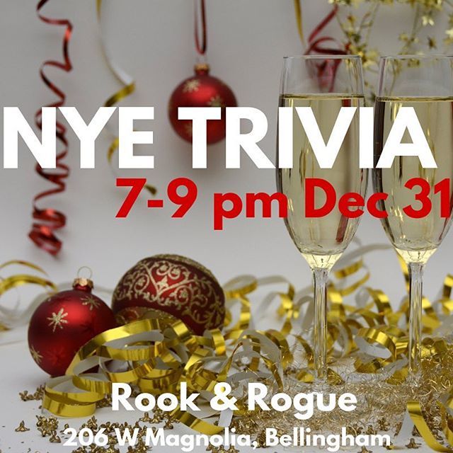 rookandrogue's tweet photo. Announcing New Year’s Eve Trivia! It’s like our usual trivia but with better prizes, like memberships, a drink tailor made in honor of your team, &amp; geeky-themed electronics accessories. No advance purchase required, though there will be a $5 cover for this special event. (We… https://t.co/0lztgYLEKW