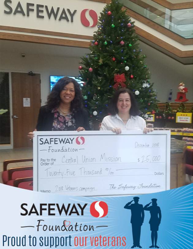 centralunion's tweet image. We are so grateful to the @Safeway Foundation for their generous grant, which will help support the Mission’s programs and care for the veterans we serve. #safewayfoundation