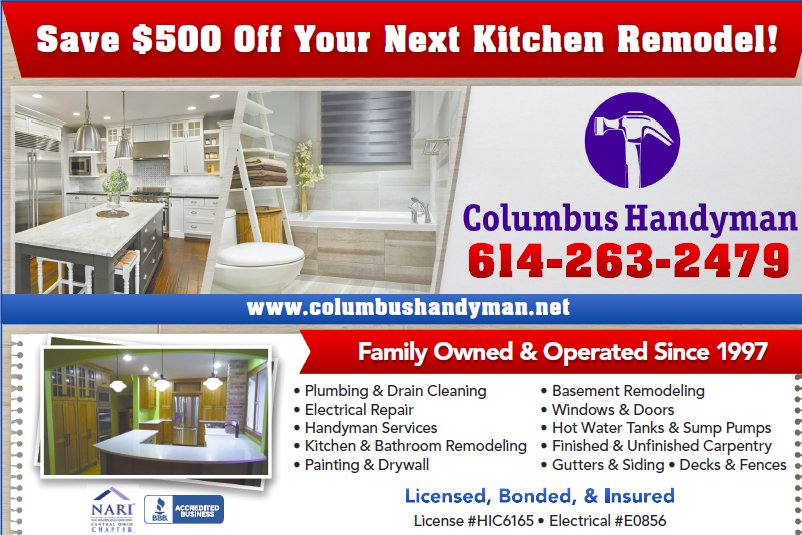 ColHandyman's tweet photo. Call today for your free, no obligation estimate. Take advantage of our $500.00 off your Kitchen remodel. https://t.co/BFGqoY2mge
