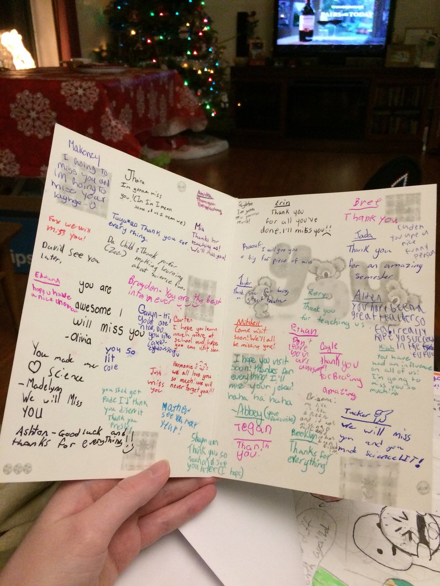 teachliketrish's tweet photo. Two pairs of my students presented me these on behalf of all 40 of my grade 6s and I’ll be rereading them for forever. #internship #alreadymissit ❤️ https://t.co/CeA3fhFdtr