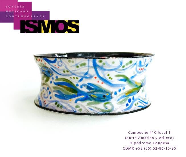 Hoy abrimos de 12 a 6pm. Los esperamos con joyería de +100 diseñadores mexicanos. #Brazalete #Esmalte #Peces