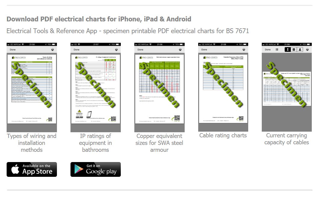ProCerts's tweet image. Electrical Tools and Reference app - next update will include printable BS 7671 electrical charts - Download for iOS and Android now to get the free update. #ElectricalApps #Electrical #Electrician #ElectricalSoftware 
procertssoftware.com/blog/electrica…