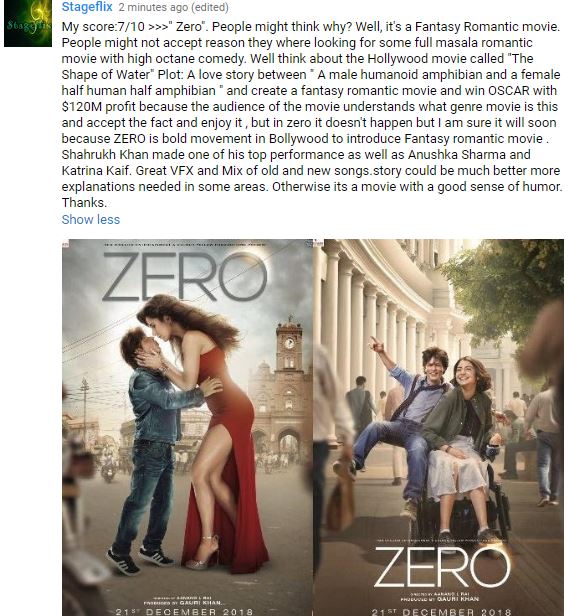 stageFlix's tweet photo. My Score to Zero is 7/10. My review is below @Zero21Dec  @iamsrk gave us one of his best @taran_adarsh pls don't bias that much my review is here. The review especially for @ShahrukhKhan_FC as well.@AnushkaSharma
Stageflix:https://t.co/UYPIi4VwvX https://t.co/iGsr7ADz6Z