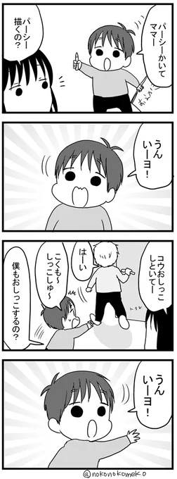 許可する次男  