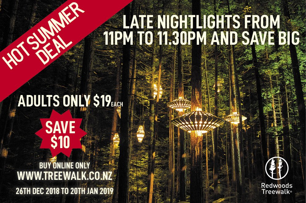 Join us this summer for a late night treewalk and save $$$